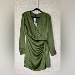 NWT Mango MNG Dress Olive Green Size L